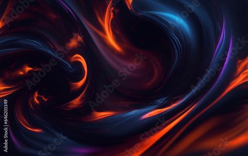 Magic Flame Blue Red Abstract Swirl Background