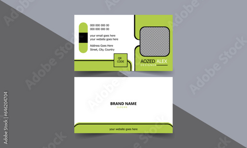  vector modern and clean business card template with double sided black and white color