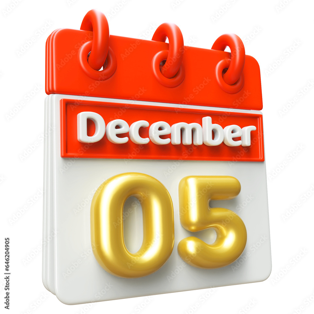 Calendar December 5th - Icon 3d Calendar