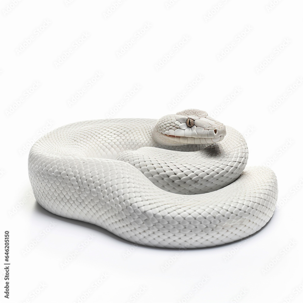 Fototapeta premium 白蛇 白背景