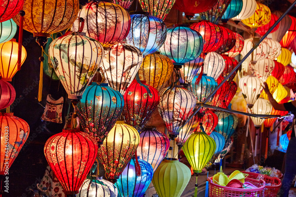 lanterns in the night market