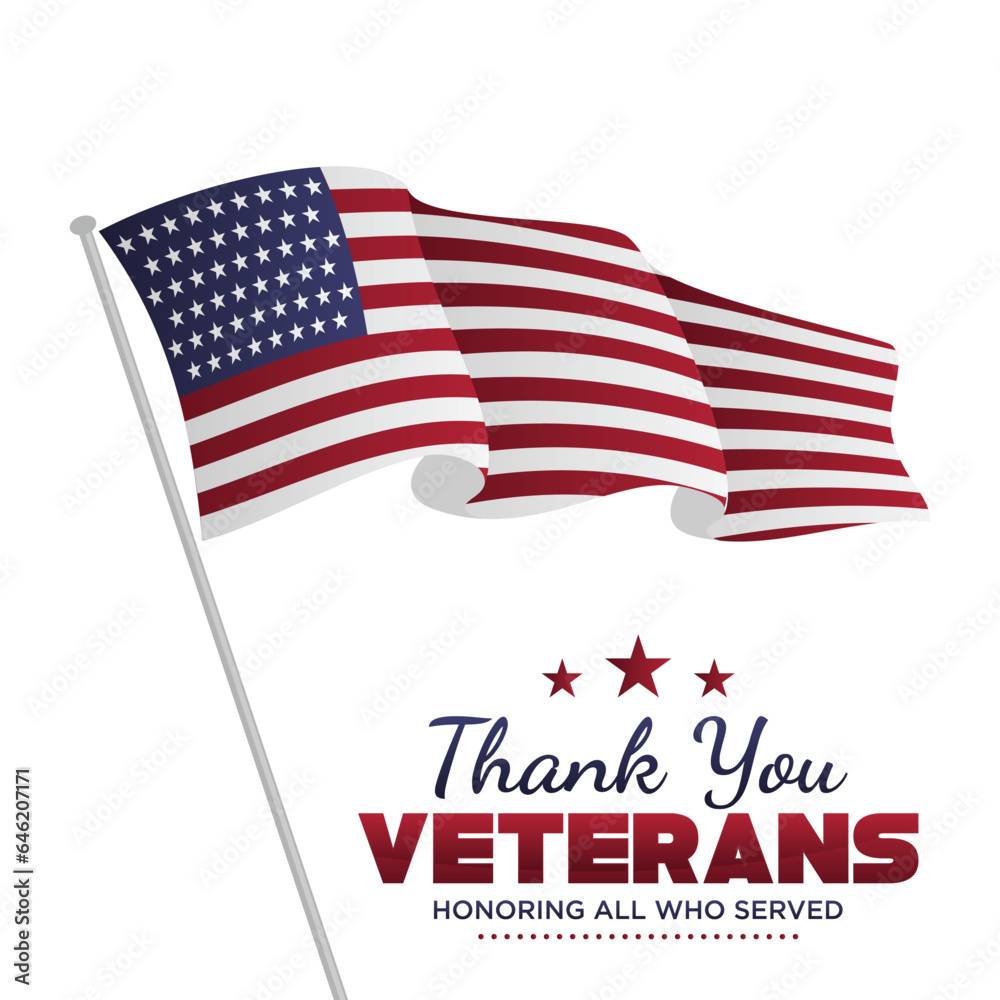 Template vector United States flag for Veterans Day