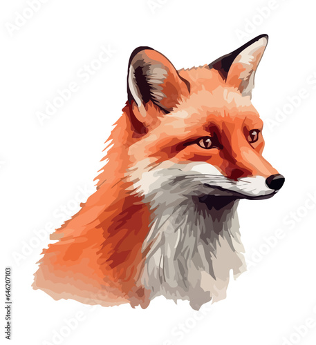 fox portrait animal icon vector