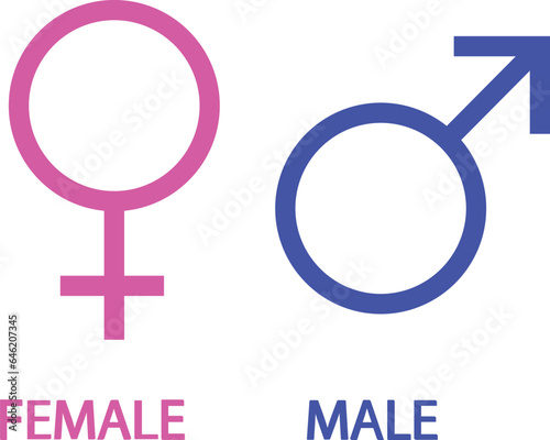 Gender symbols of male and female