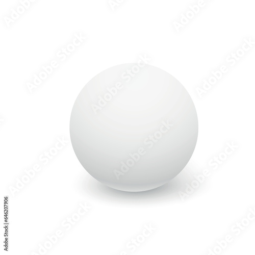 White sphere with shadow. Ball. Vector