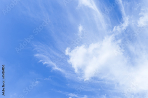 White soft cloud on blue sky background  nature background  season and weather concept