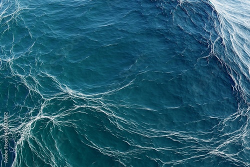 ocean blue waves background texture wallpaper, ocean with white foamy waves background © Just Allen