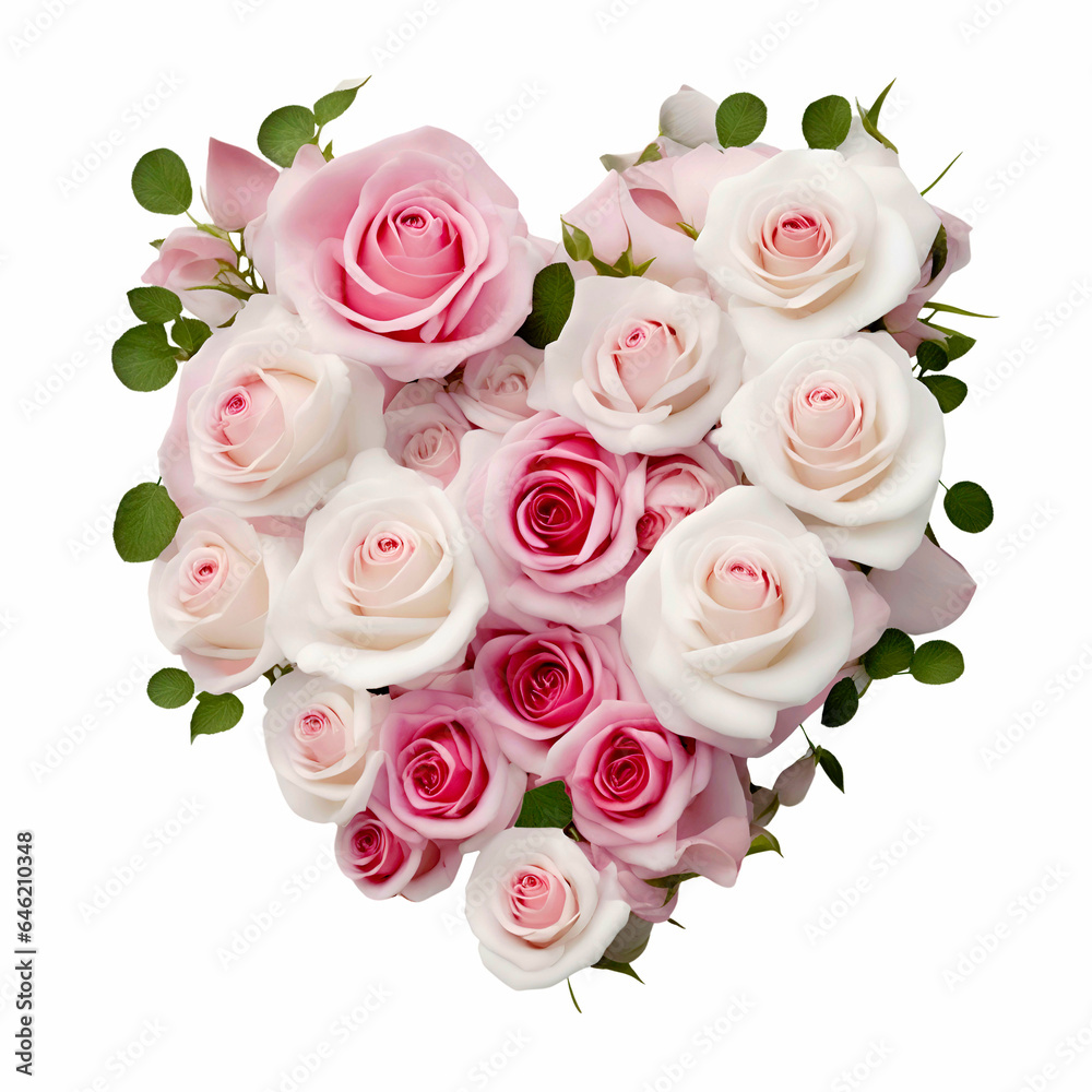 Obraz premium ハート形の薔薇の花束