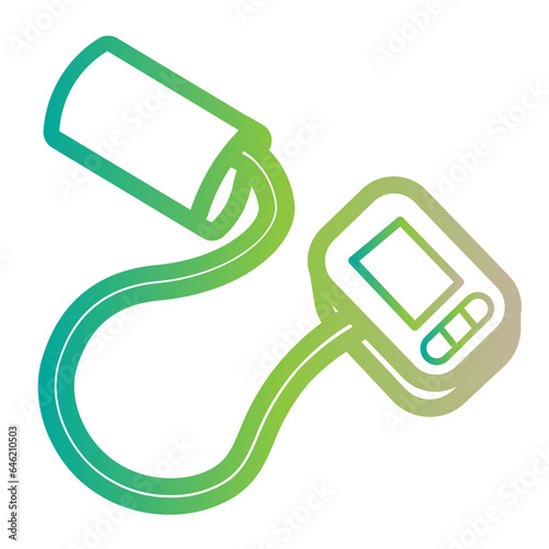 Sphygmomanometer digital icon. Medical tonometer and optimal blood pressure. Electronic blood pressure monitor.