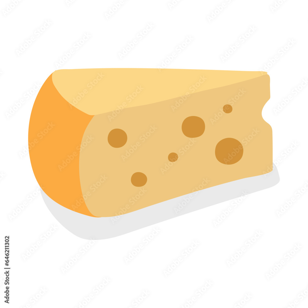 cheese parts and slices isolated on a white background. Cheese flat icon. Vector of cheese in flat style isolated on white background. cheese parts and slices isolated on a white background. Cheese flat icon. Vector of cheese in flat style isolated on white background.