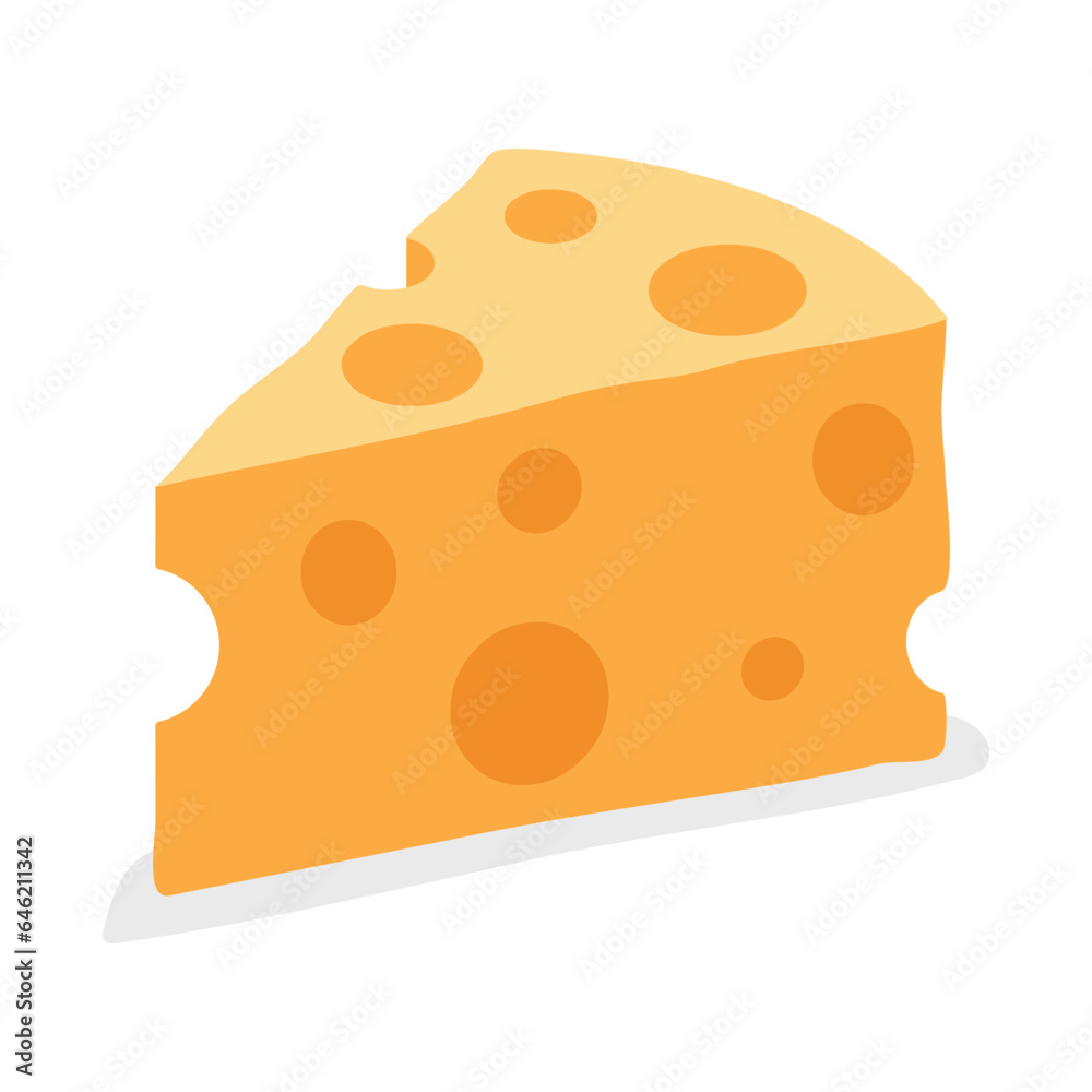 cheese parts and slices isolated on a white background. Cheese flat icon. Vector of cheese in flat style isolated on white background. cheese parts and slices isolated on a white background. Cheese flat icon. Vector of cheese in flat style isolated on white background.