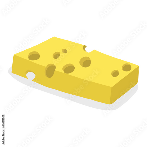 cheese parts and slices isolated on a white background. Cheese flat icon. Vector of cheese in flat style isolated on white background.