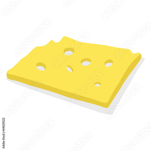 cheese parts and slices isolated on a white background. Cheese flat icon. Vector of cheese in flat style isolated on white background.