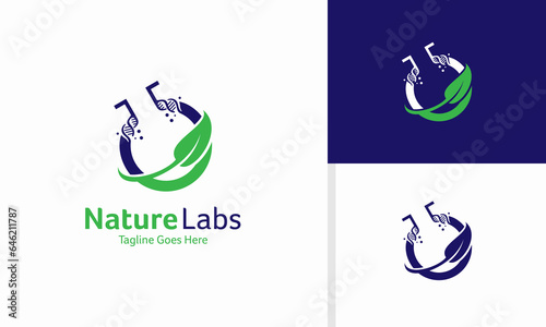 Vector nature labs icon logo design concept