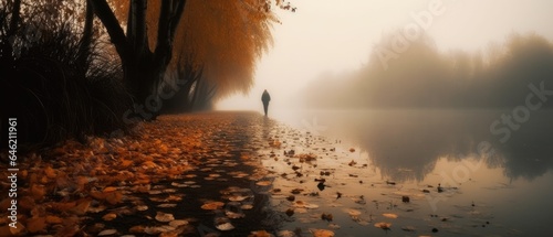 mist in the autumn forest