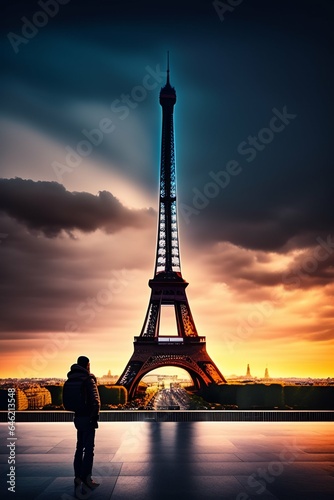 eiffel tower sunset