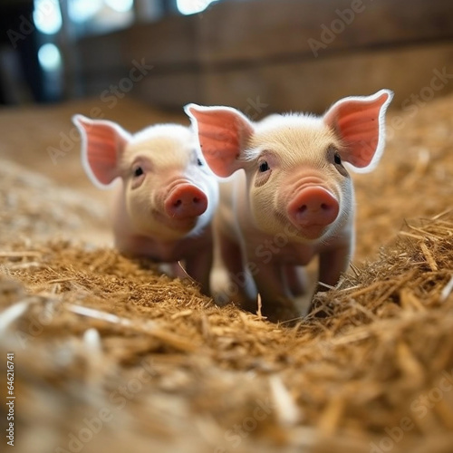 adorable baby pigs at the farm © kaien