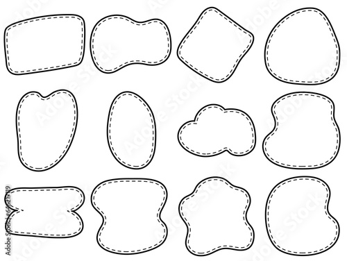 Frame border hand drawn simple design. Frame decorative elements.