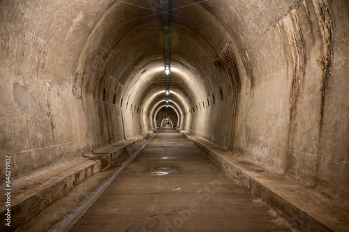 A long dark tunnel. Nuclear shelter.