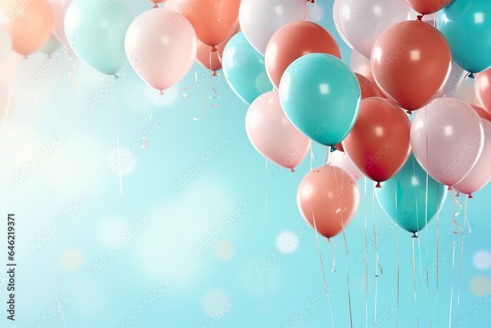 balloon spring summer, vintage background, celebration festival color gradient background with copy space
