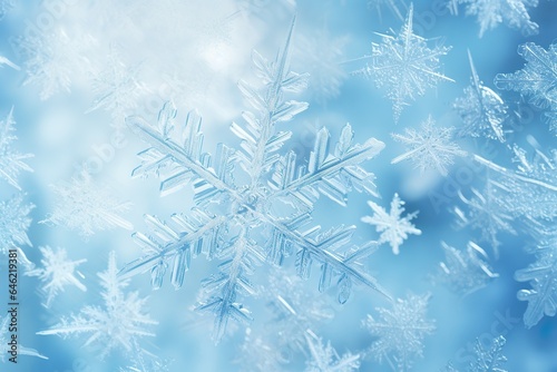 beautiful ice blue water snowflake winter background