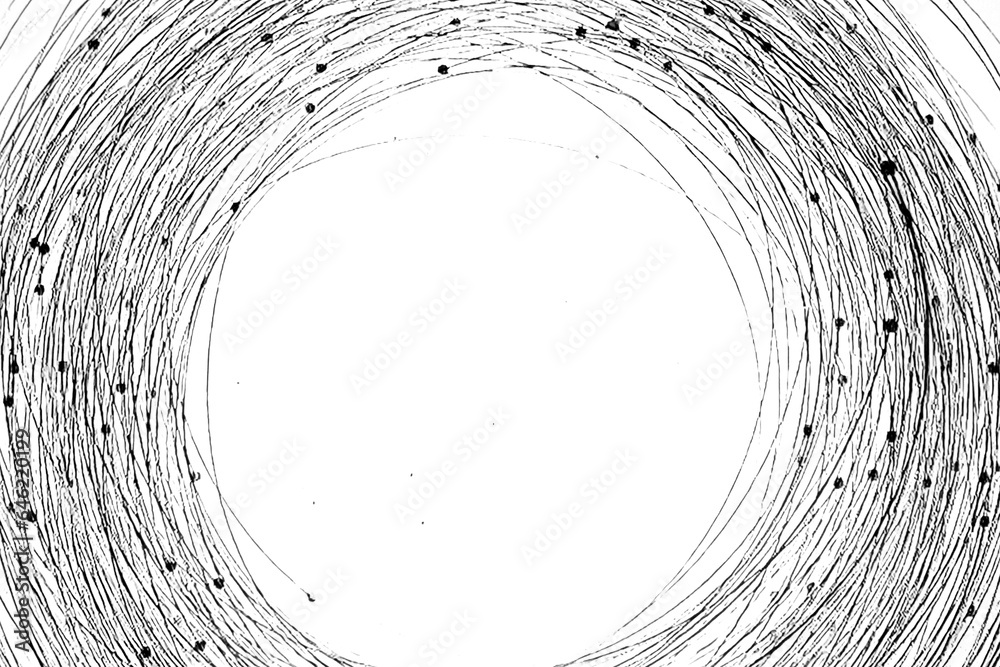 Obraz Abstract geometric art with circular motif. Geometric black and white illustration