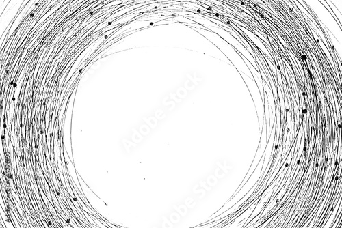 Obraz na płótnie Abstract geometric art with circular motif. Geometric black and white illustration