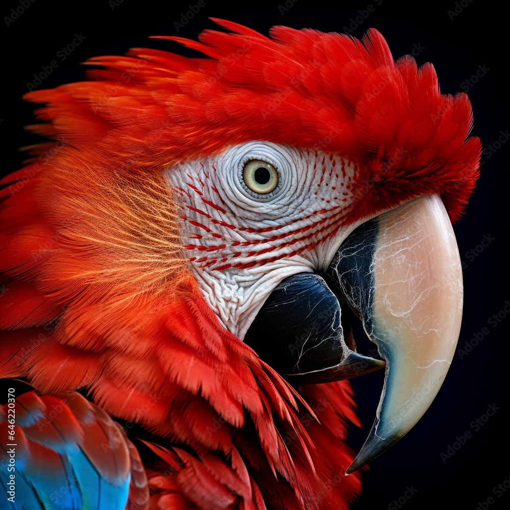 Fototapeta premium closeup of a scarlet macaw