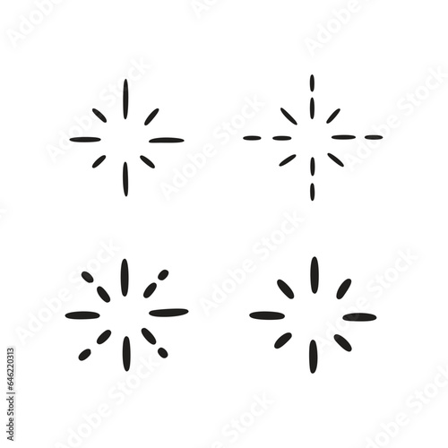 The sun burst dashed line aesthetic abstract element art decoration vector illustration.