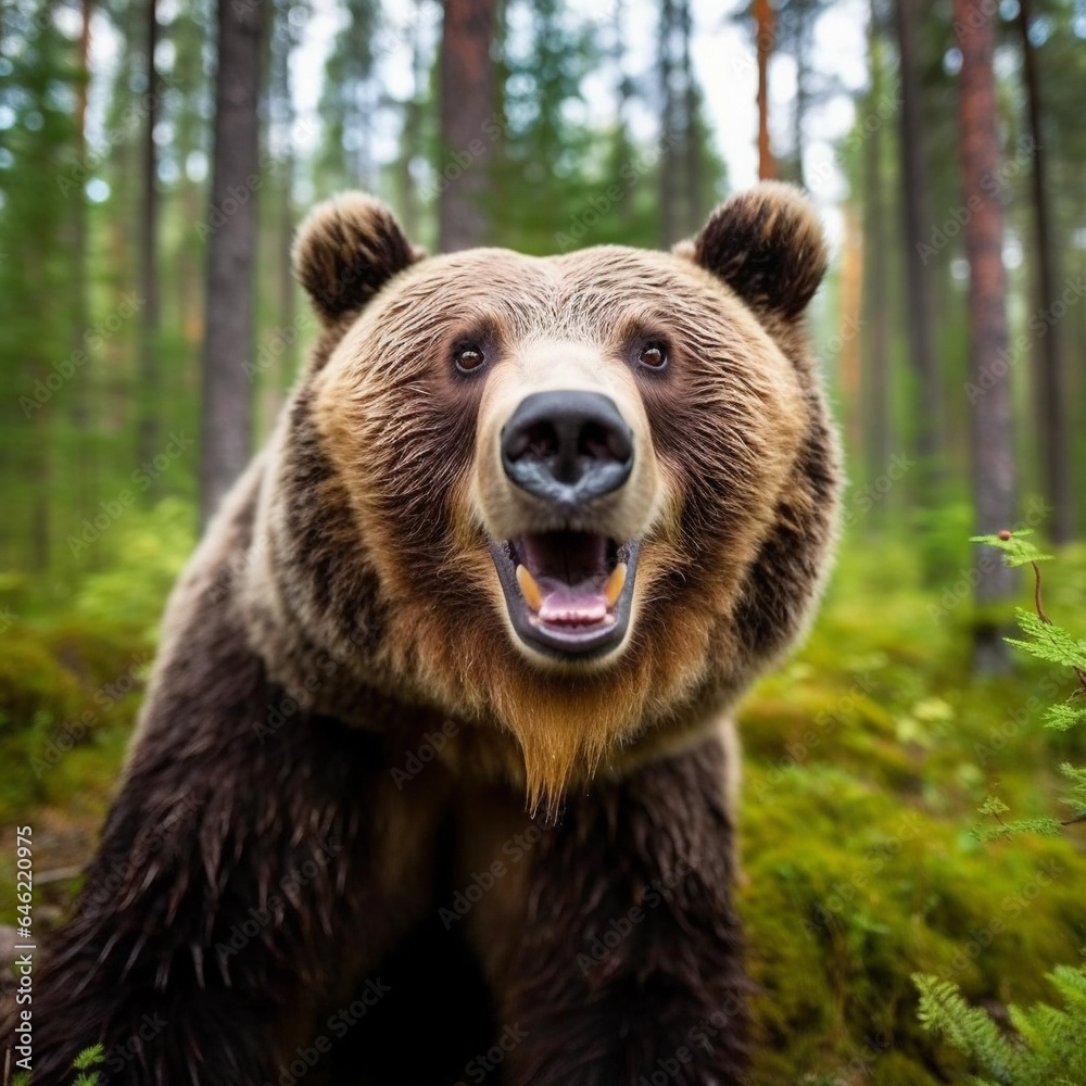 closeup shot of a grizzly bear
