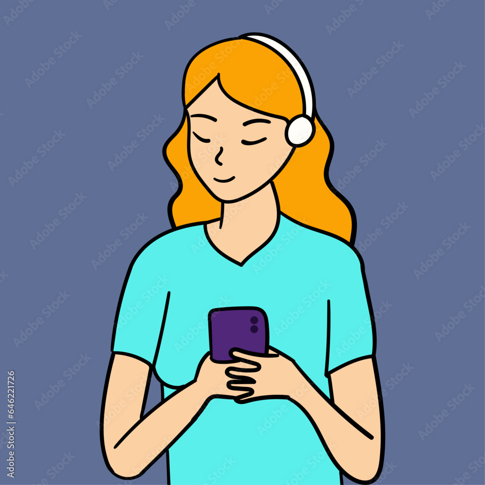 woman character texting flat design woman character texting flat design