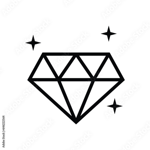 Luxury diamond gemstone vector icon