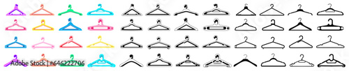 Set collections colorful trendy hanger icon design vector Illustration