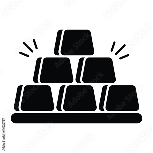 gold bar glyph icon design style