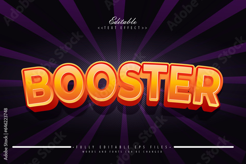 editable 3d booster text effect.typhography logo