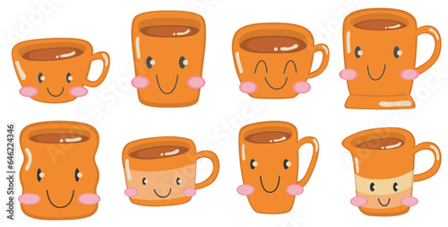 Cute coffee hand drawn vector cartoon hand drawn style.