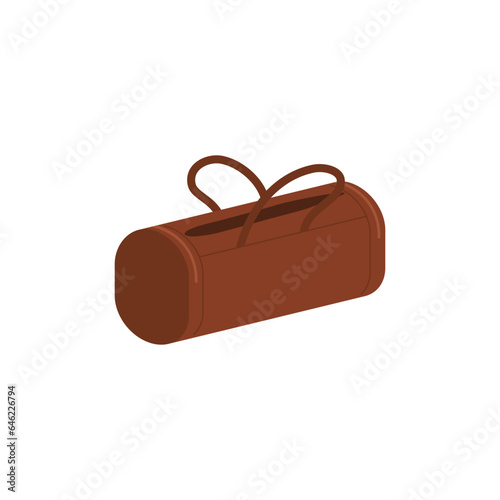 Vector illustration of shoulder bag, backpack for fitness sportswear and travel equipment, packing luggage isolated on white background.