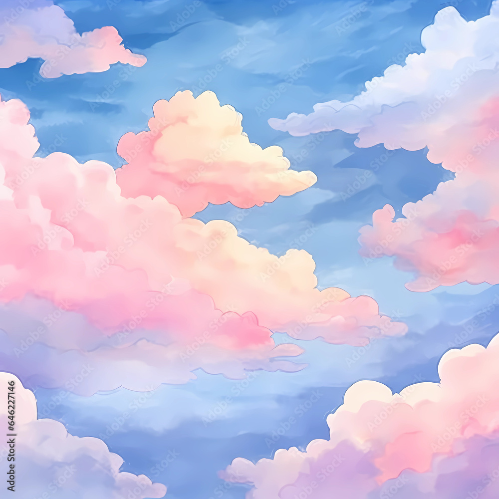 hand painted watercolor pastel sky background