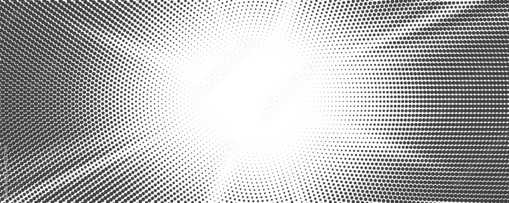 Sun rays halftone background. White and grey radial abstract comic pattern. Vector explosion abstract manga backdrop