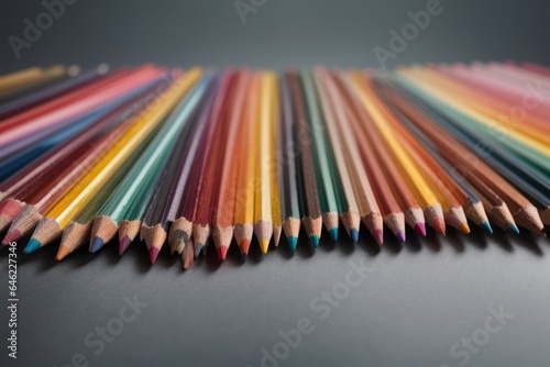 Colored pencils on a gray background