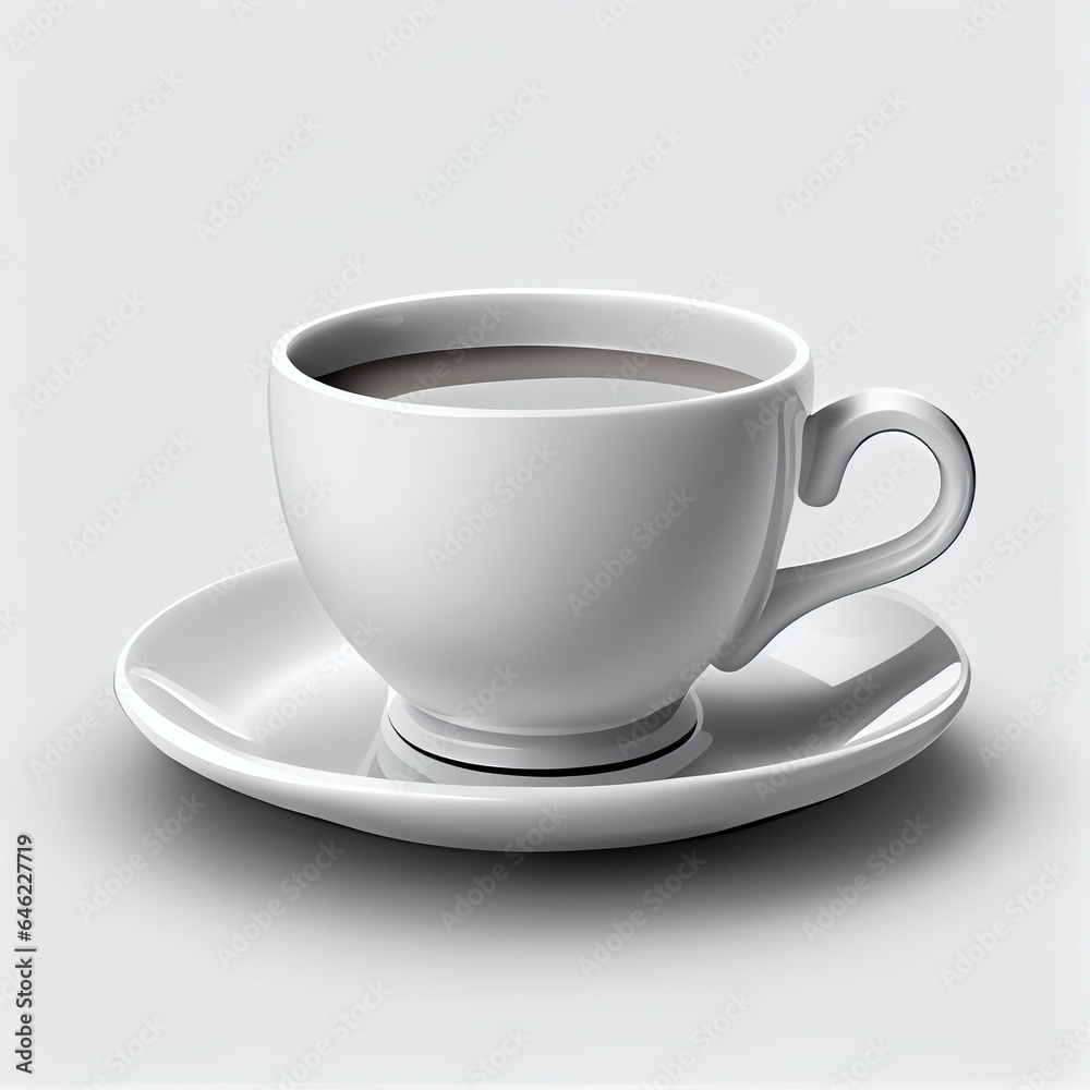 Coffee cup isolated, coffee cup clipart illustration, solid white background, Ai generated image Coffee cup isolated, coffee cup clipart illustration, solid white background, Ai generated image
