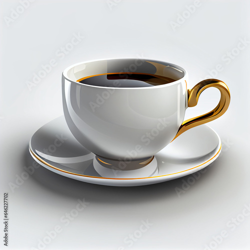 Coffee cup isolated  coffee cup clipart illustration  solid white background  Ai generated image