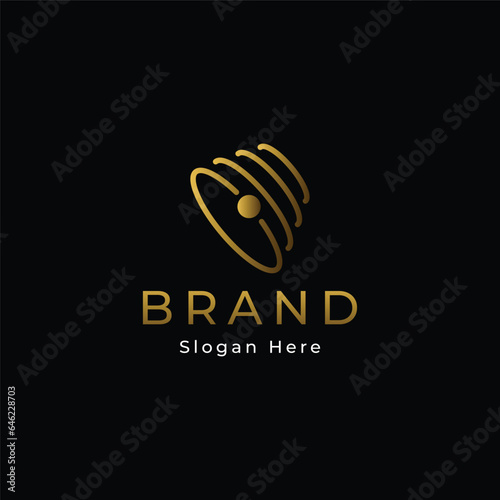 Gold Elegant modern abstract logo for company 