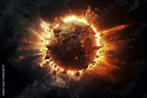 隕石の衝突「AI生成画像」