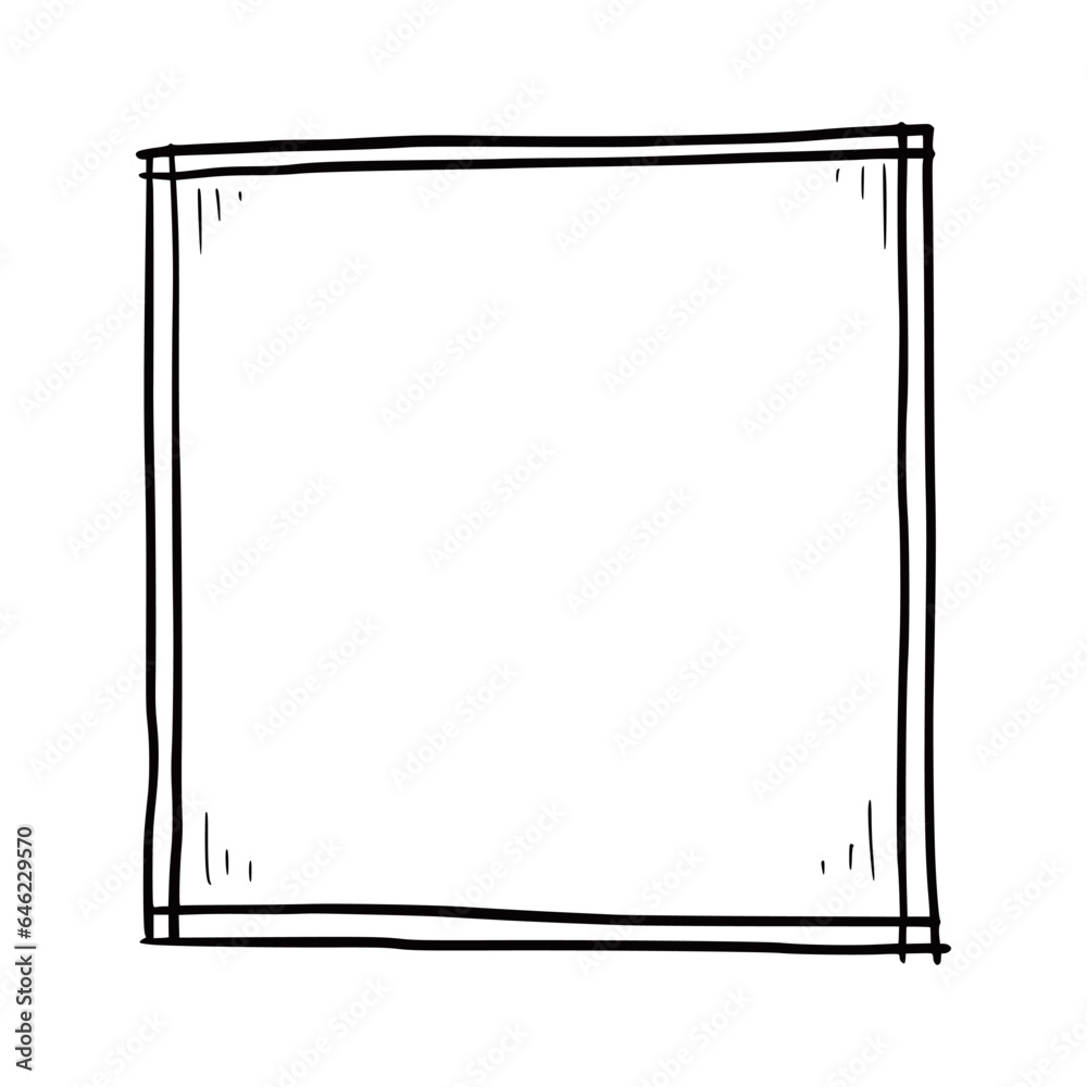 Hand drawn paper sticker, photo frame, picture border. Doodle sketch style. Frame for notice. Vector illustration. Hand drawn paper sticker, photo frame, picture border. Doodle sketch style. Frame for notice. Vector illustration.