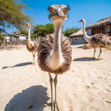long-necked ostrich bird