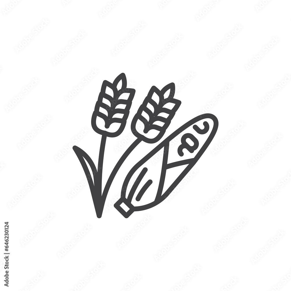Wheat and corn line icon Wheat and corn line icon