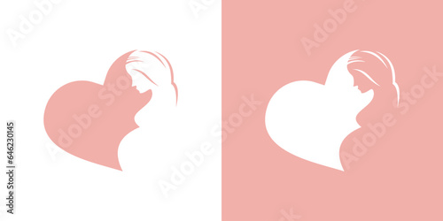 Pregnant woman logo icon design template. pregnancy care logo, obstetrician, pregnancy doctor