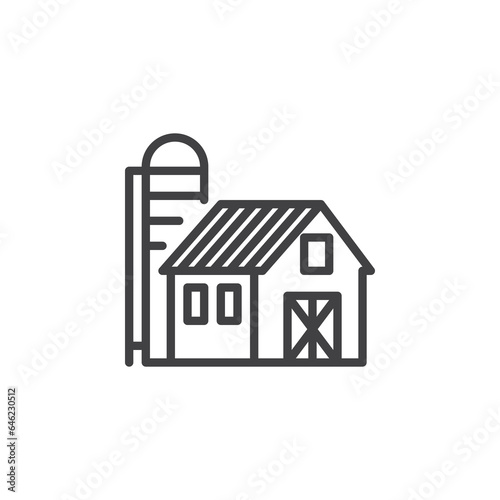 Farm barn line icon