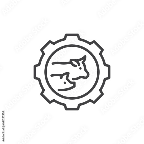 Livestock management line icon